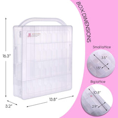 Makartt clear storage box 60 bottles open demonstrates see-through design for fast color selection.