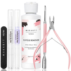 Makartt Cuticle Remover Liquid Bottle helps quick cuticle softening for smoother nail prep.