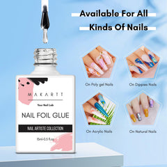 Makartt foil glue application under lamp captures quick, even curing.