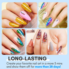 Makartt foil transfer result with sheen highlights durable nail patterns.