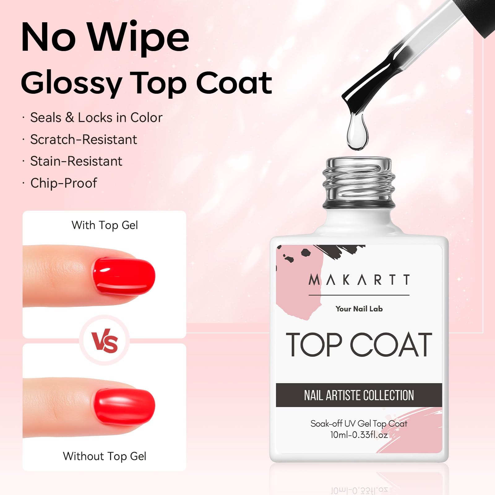 Makartt Gel Nail Polish Essentials set packaging shows the three-piece kit.