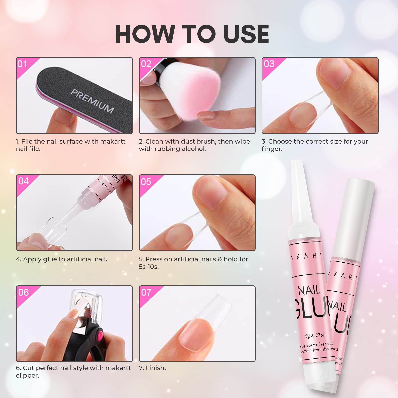 Makartt glue used to attach rhinestones for nail art.