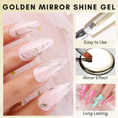 Makartt gold metallic gel nail art for precise lines and accents.