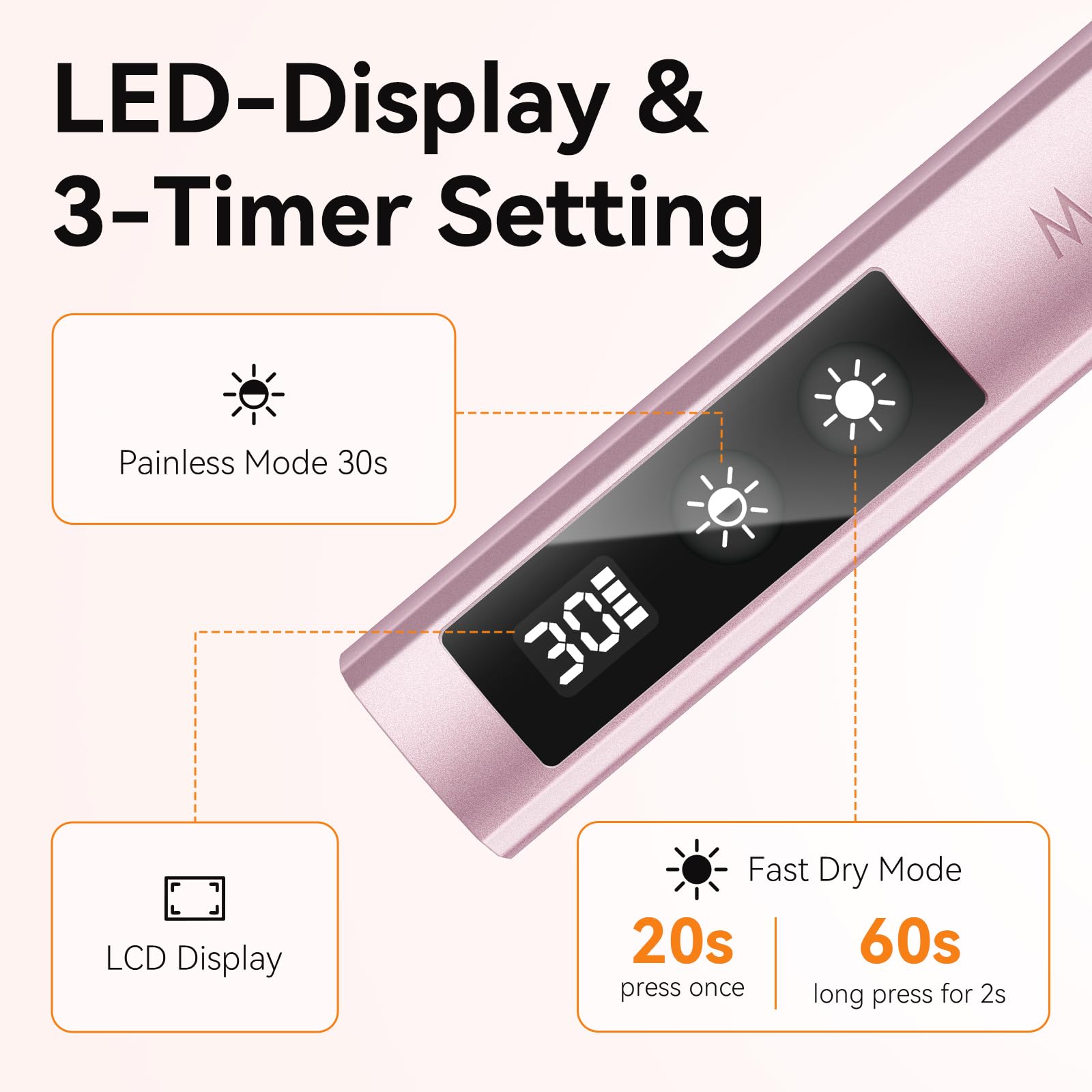 Makartt handheld UV nail lamp with three timer modes for versatile curing