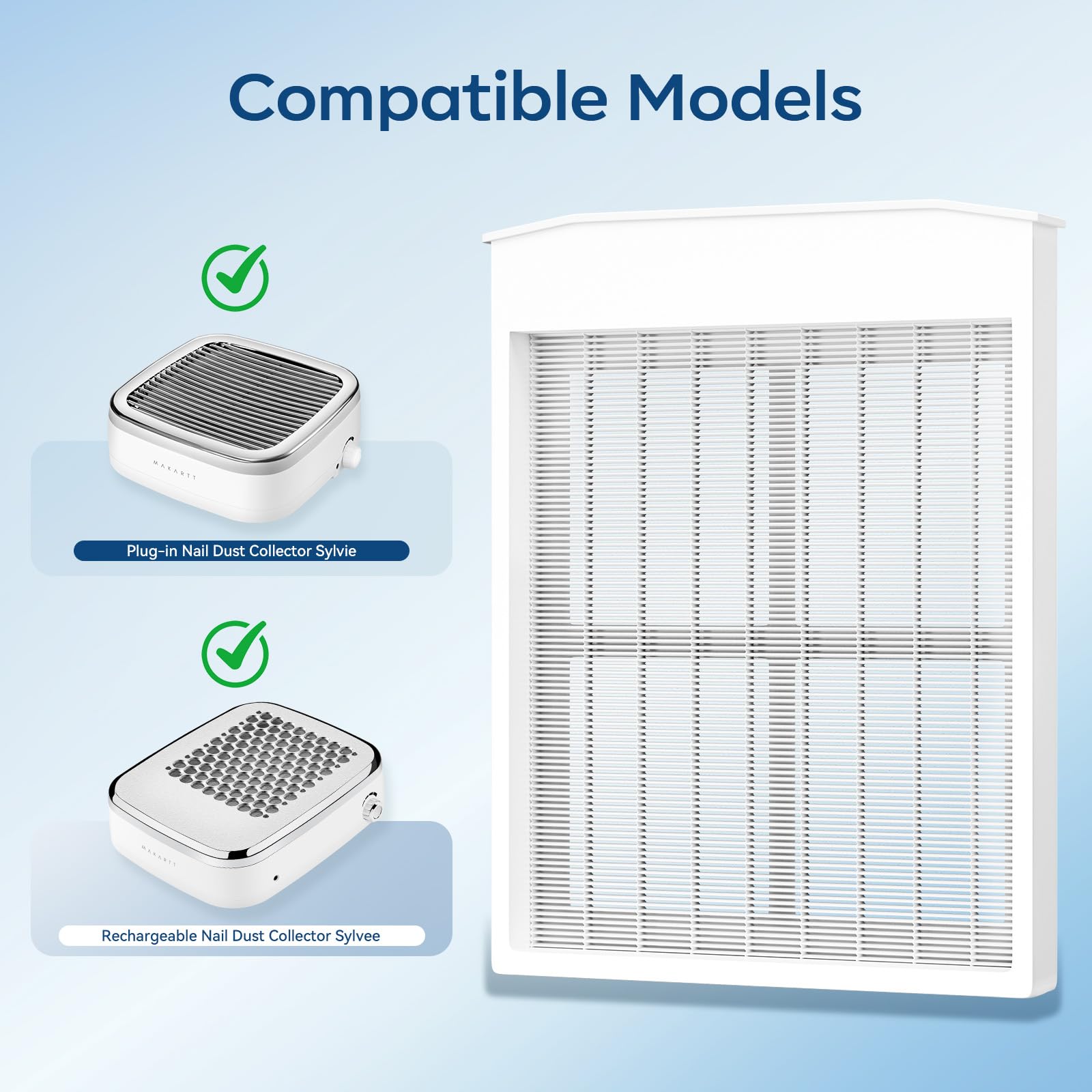 Makartt HEPA filter detail showing high-efficiency filtration for improved workspace air.
