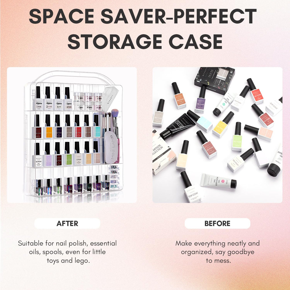 Makartt large compartment with nail accessories illustrates versatile space for tools and gels.