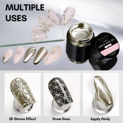 Makartt long-lasting chrome gel delivers durable gold shine for weeks.