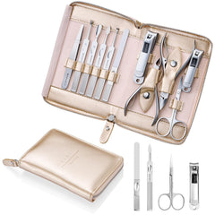 Makartt manicure kit in rose-gold case ready for stylish at-home grooming.