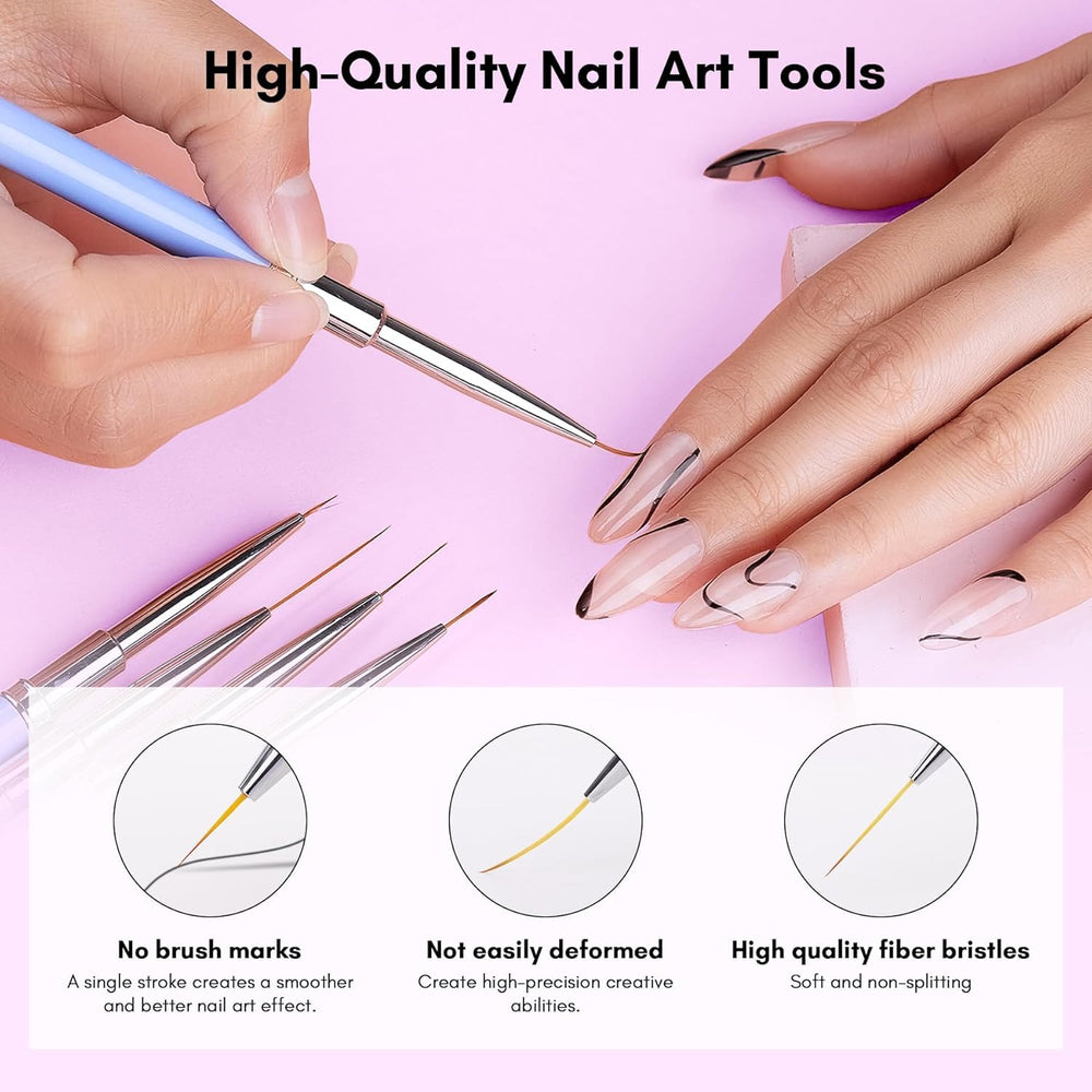 Makartt Nail Art Brush 11mm bristle for delicate outlining and fine details.
