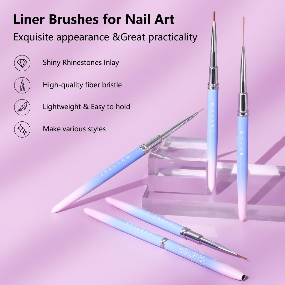 Makartt Nail Art Brush 7mm bristle delivers precise thin lines for detailing.