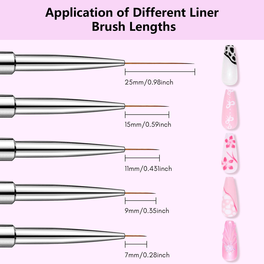 Makartt Nail Art Brush 9mm bristle for smooth medium strokes in designs.