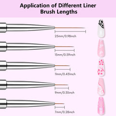 Makartt Nail Art Brush 9mm bristle for smooth medium strokes in designs.