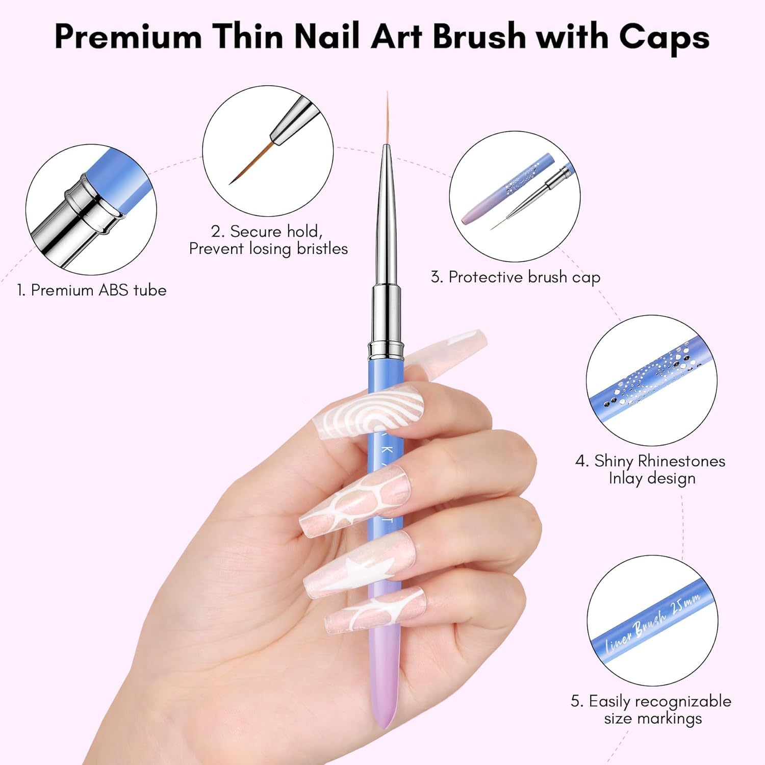 Makartt Nail Art Brush gradient handle adds style and comfortable control.