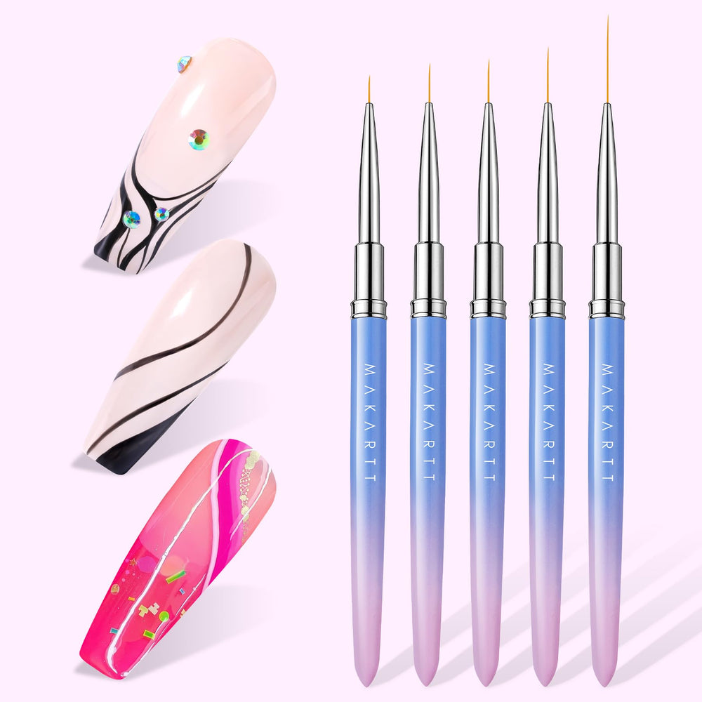 Makartt Nail Art Brush with rhinestone heart detail adds a premium look.