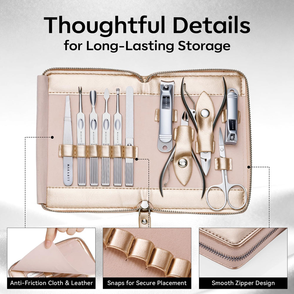 Makartt nail clippers and scissors set for smooth trimming.