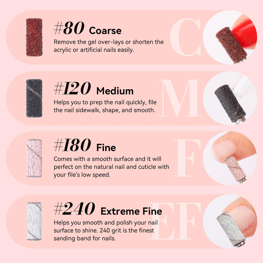 Makartt 180 grit bands perfect for natural nails and cuticle work
