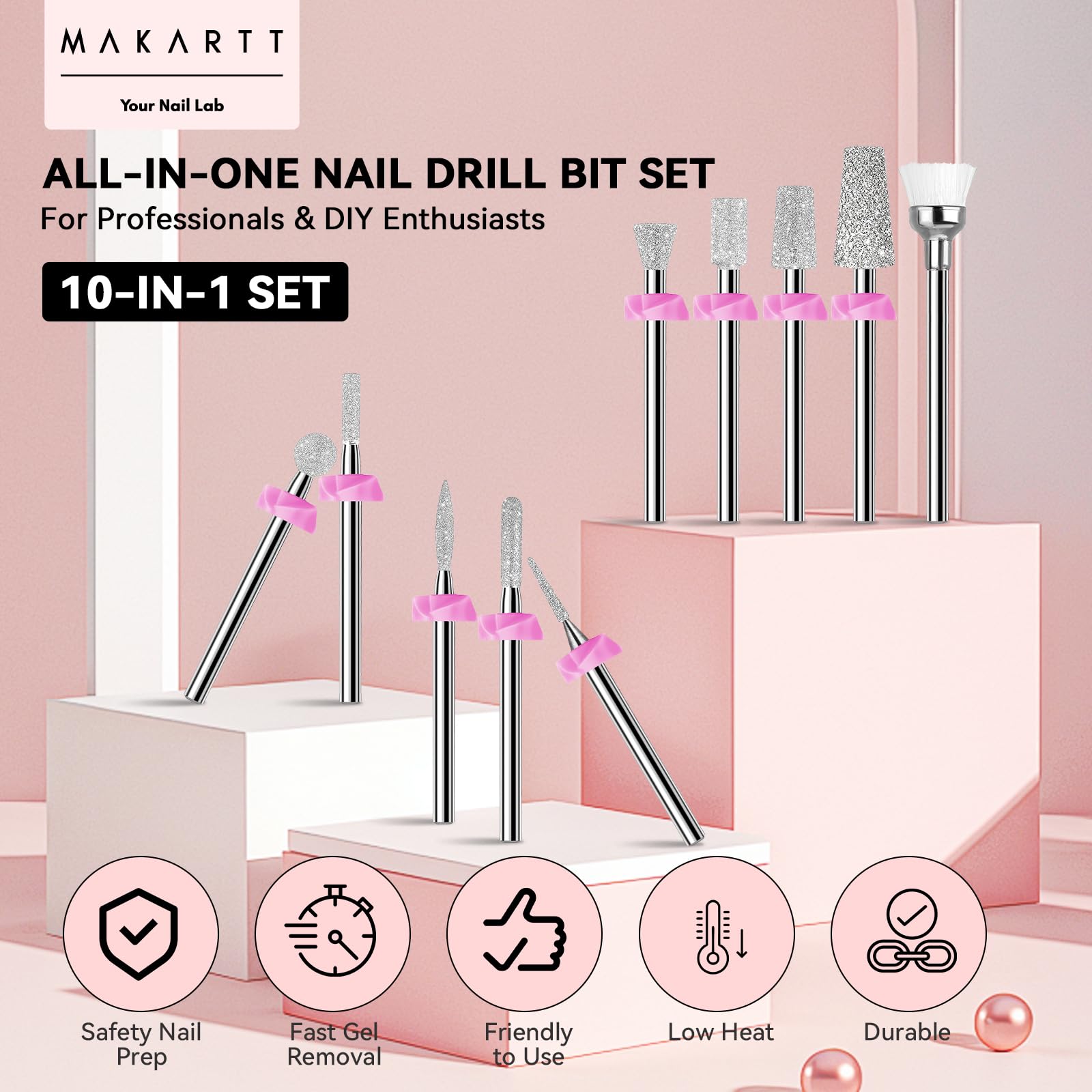 Makartt cono inverted bit for controlled shaping and cleanup.