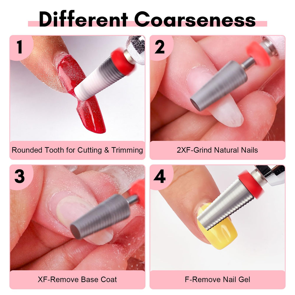 Makartt nail drill bits multifunction close-up for shaping, grinding, and smoothing.