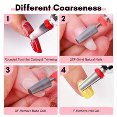 Makartt nail drill bits multifunction close-up for shaping, grinding, and smoothing.