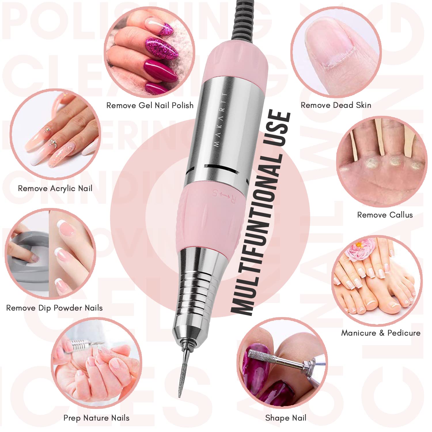 Makartt nail drill compact portable design shown for travel manicures