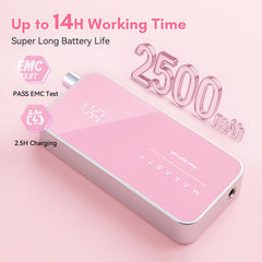 Makartt Nail Drill LCD display shows RPM and battery for quick workflow adjustments