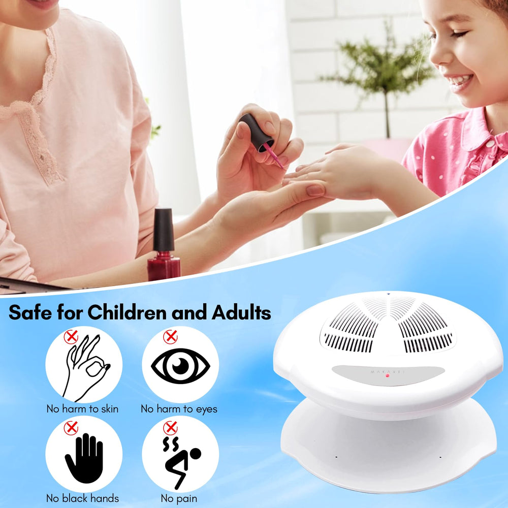 Makartt Nail Dryer is skin-friendly and safe during polish sessions.