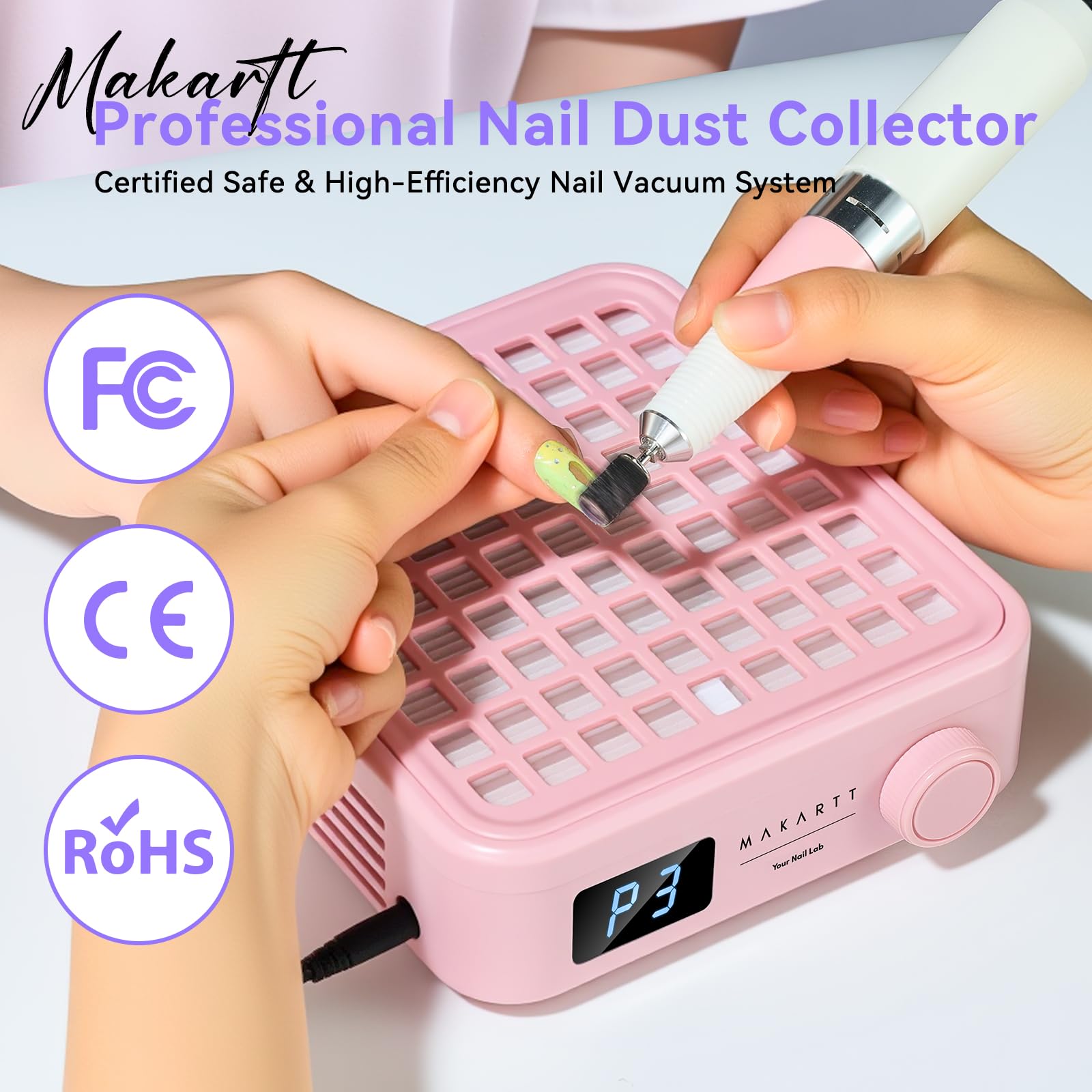 Makartt nail dust collector filters with disposable packs for easy replacement and fresh air.