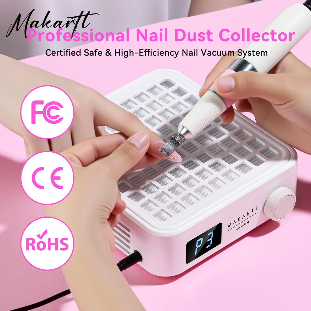 Makartt nail dust collector includes a dust brush for quick cleanup.
