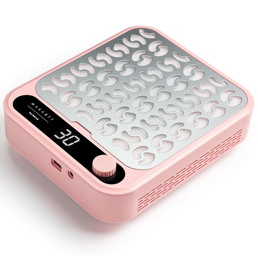 Makartt nail dust collector front view shows powerful suction for clean manicure sessions.