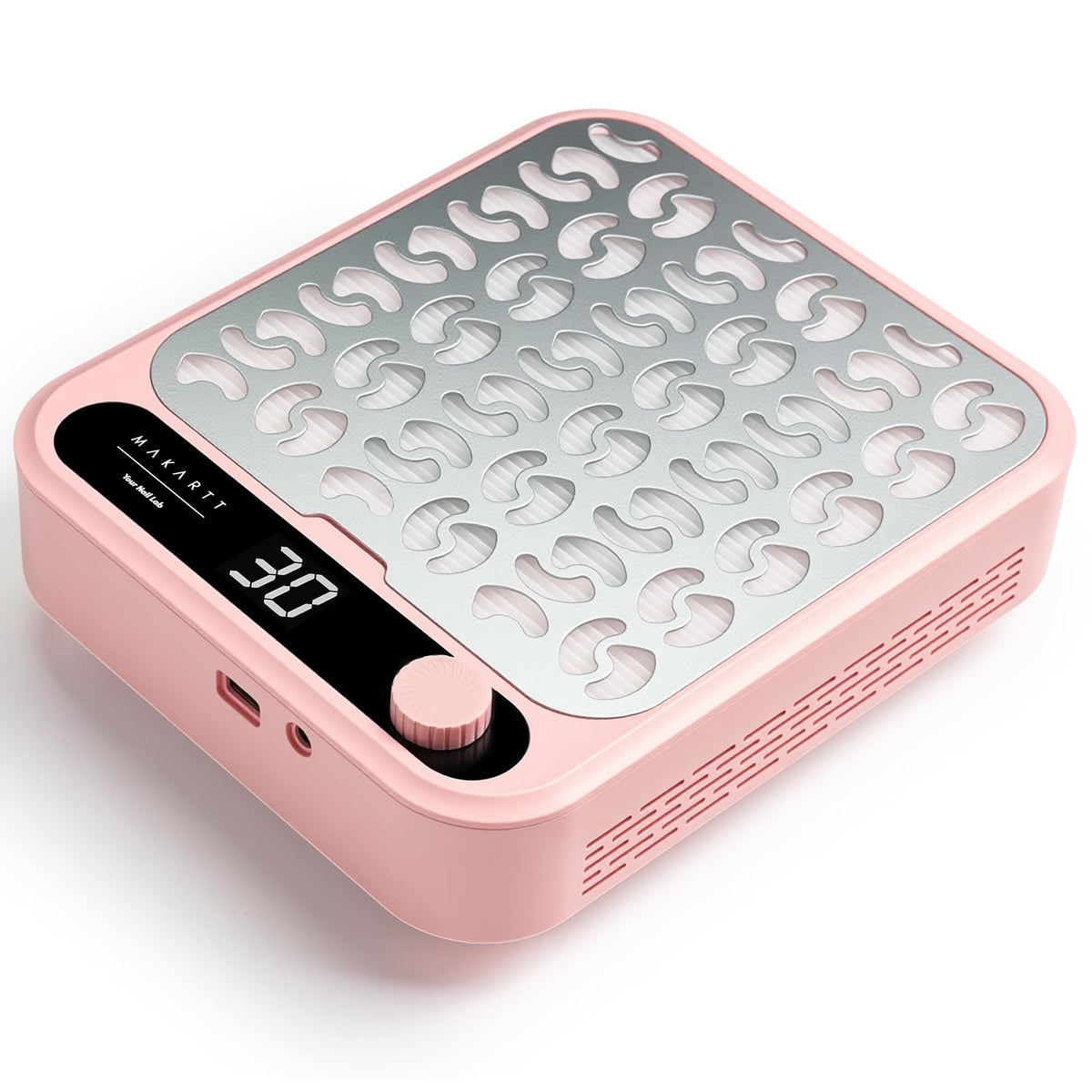 Makartt nail dust collector front view shows powerful suction for clean manicure sessions.