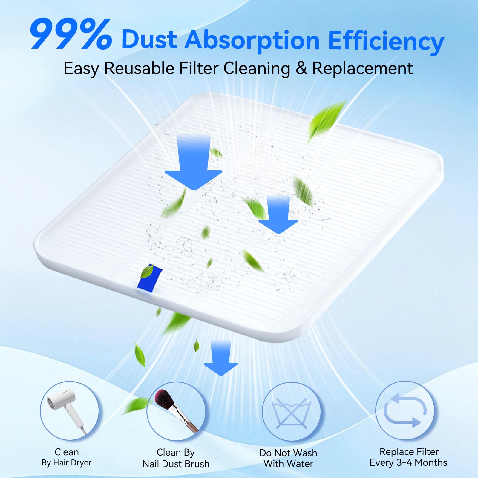 Makartt nail dust collector low-noise operation supports extended work hours.