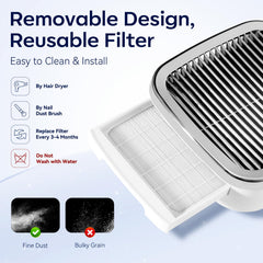 Makartt Nail Dust Collector side view emphasizes slim profile for busy salons