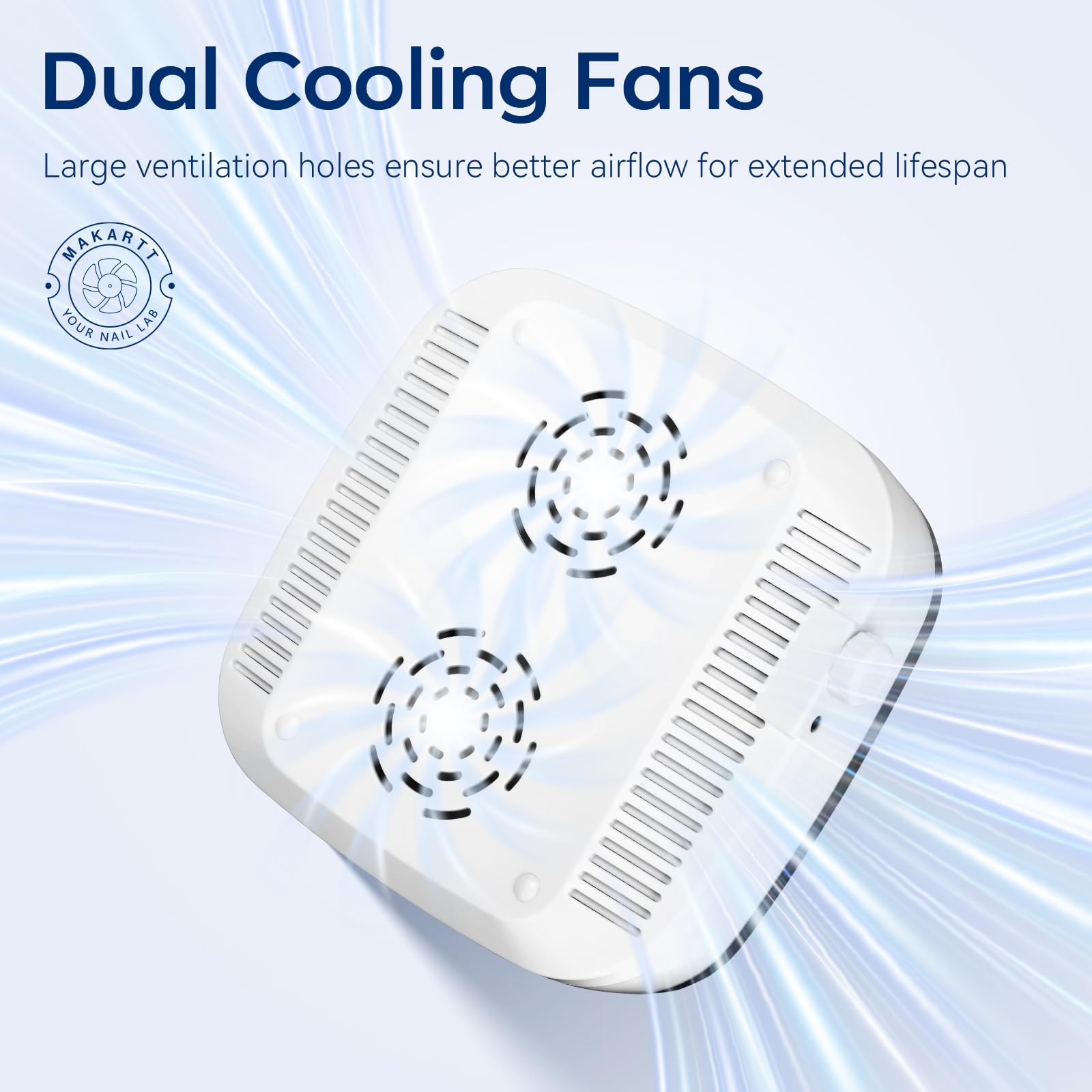Makartt Nail Dust Collector top knob showcases stepless speed control for smooth adjustments