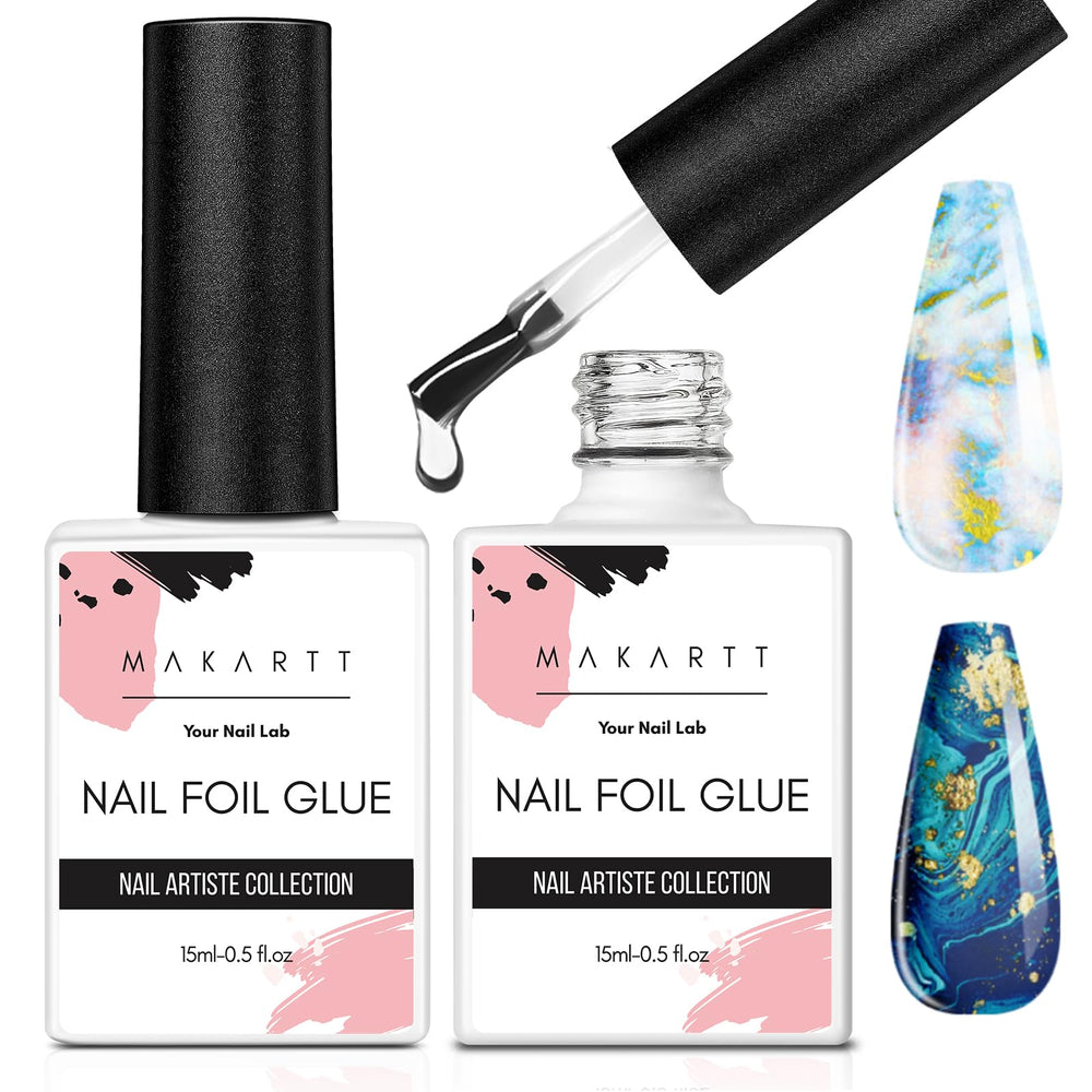 Makartt Nail Foil Glue Bottle 15ml front view enables precise foil transfers.