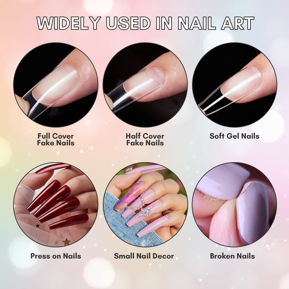 Makartt glue applied on natural nail demonstrates quick, durable adhesion.