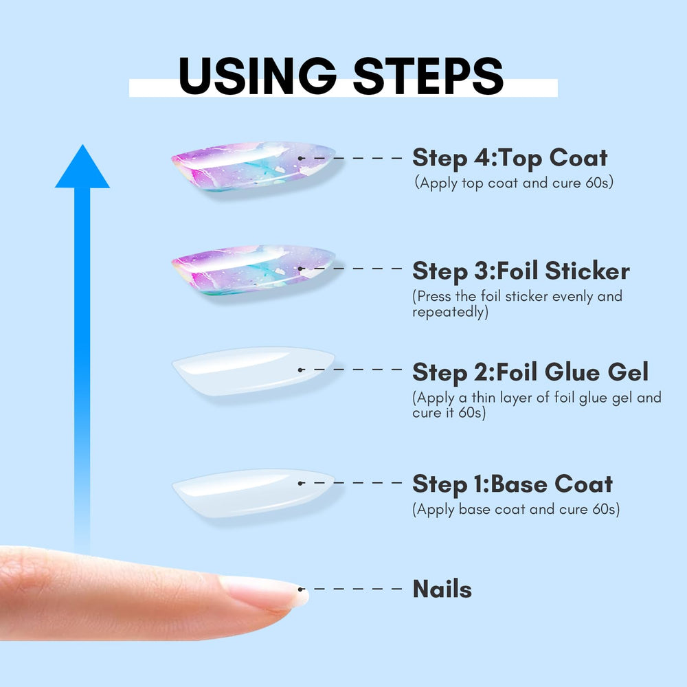 Makartt nail lamp setup supports fast UV/LED curing for foil effects.