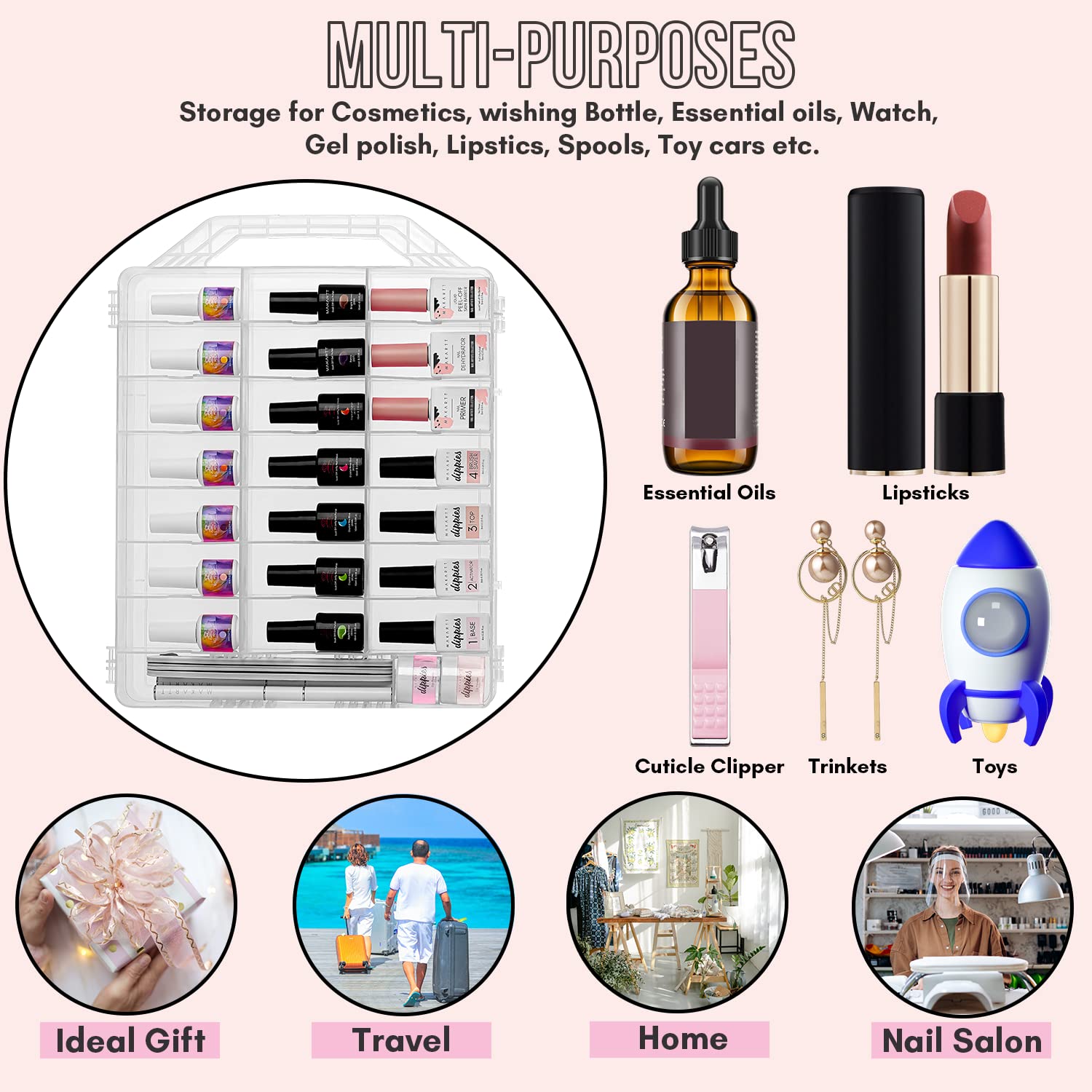 Makartt Nail Polish Organizer portable and easy to carry for on-the-go nail art.