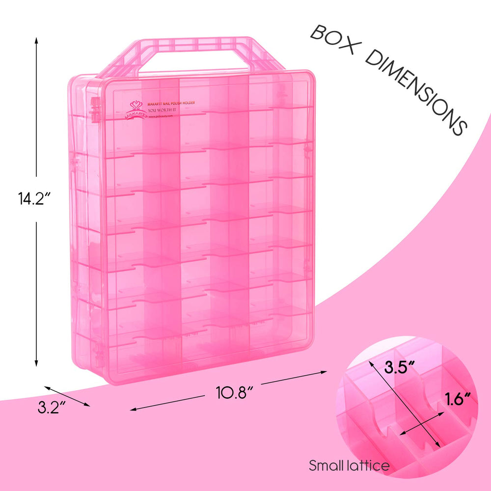 Makartt nail polish organizer side view highlights compact, space-saving design on dresser.