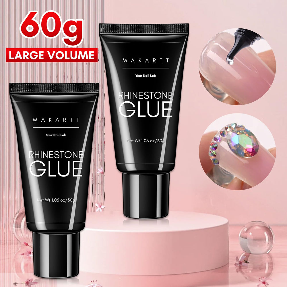 Makartt Nail Rhinestone Glue 60ml cap dispense for clean application