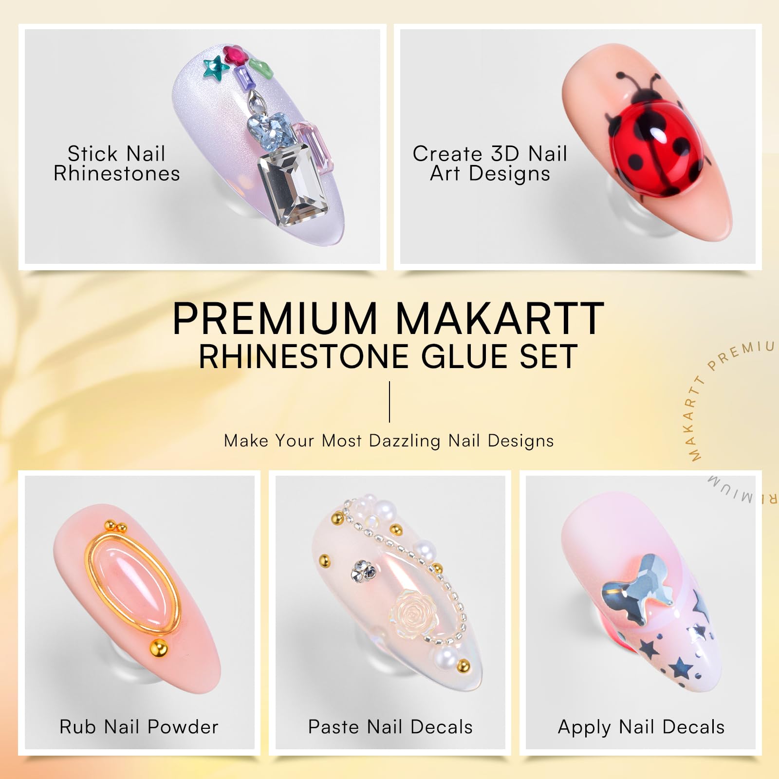 Makartt glue set cures in 60–120 seconds under UV/LED lamp for quick styling.