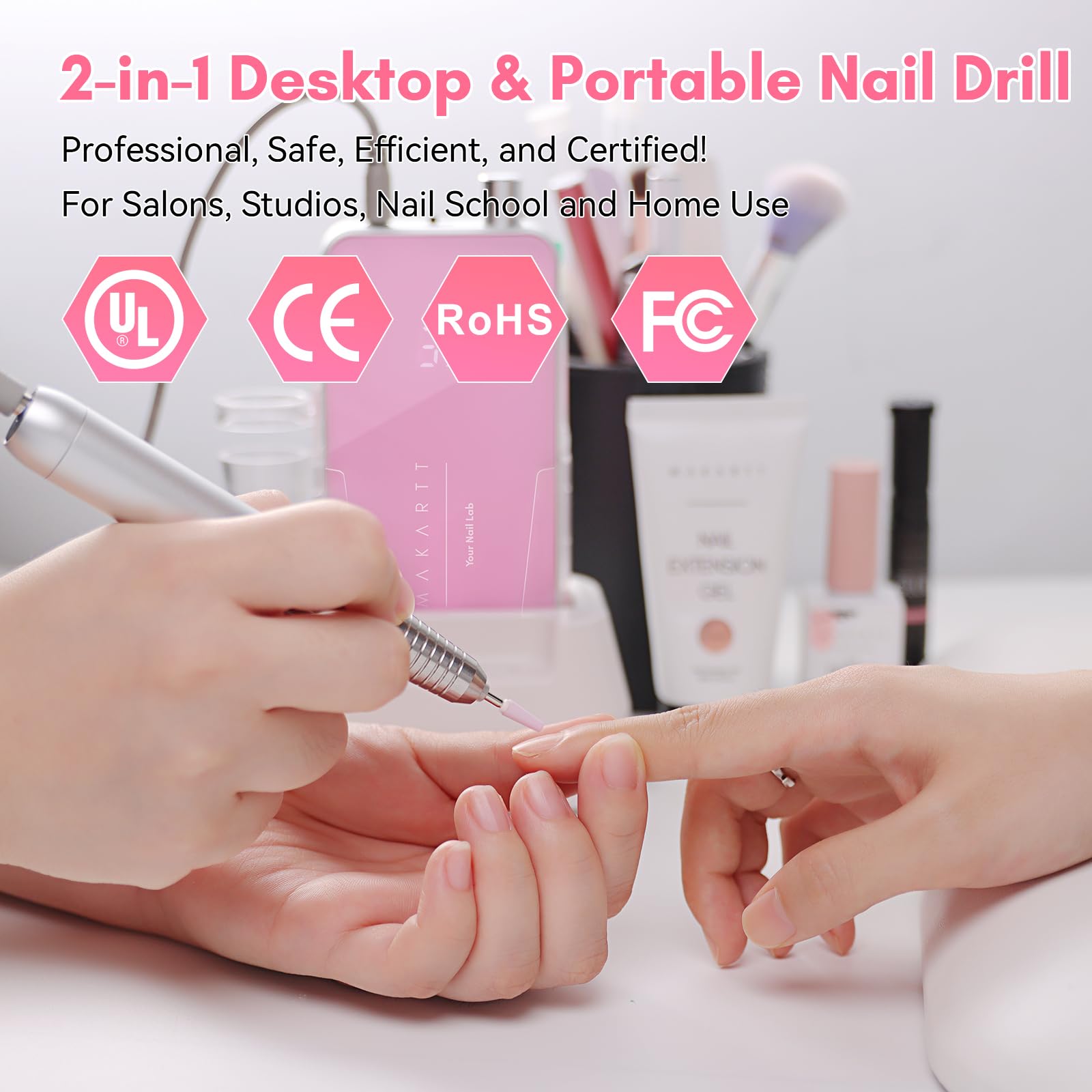 Makartt Nouvella Pink design conveys stylish professional tool on workstation