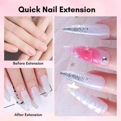 Makartt poly nail gel dual forms and slip solution aid smooth application.