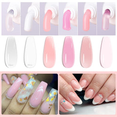 Makartt Poly Nail Gel Kit swatch close-up highlights versatile shades for different styles.