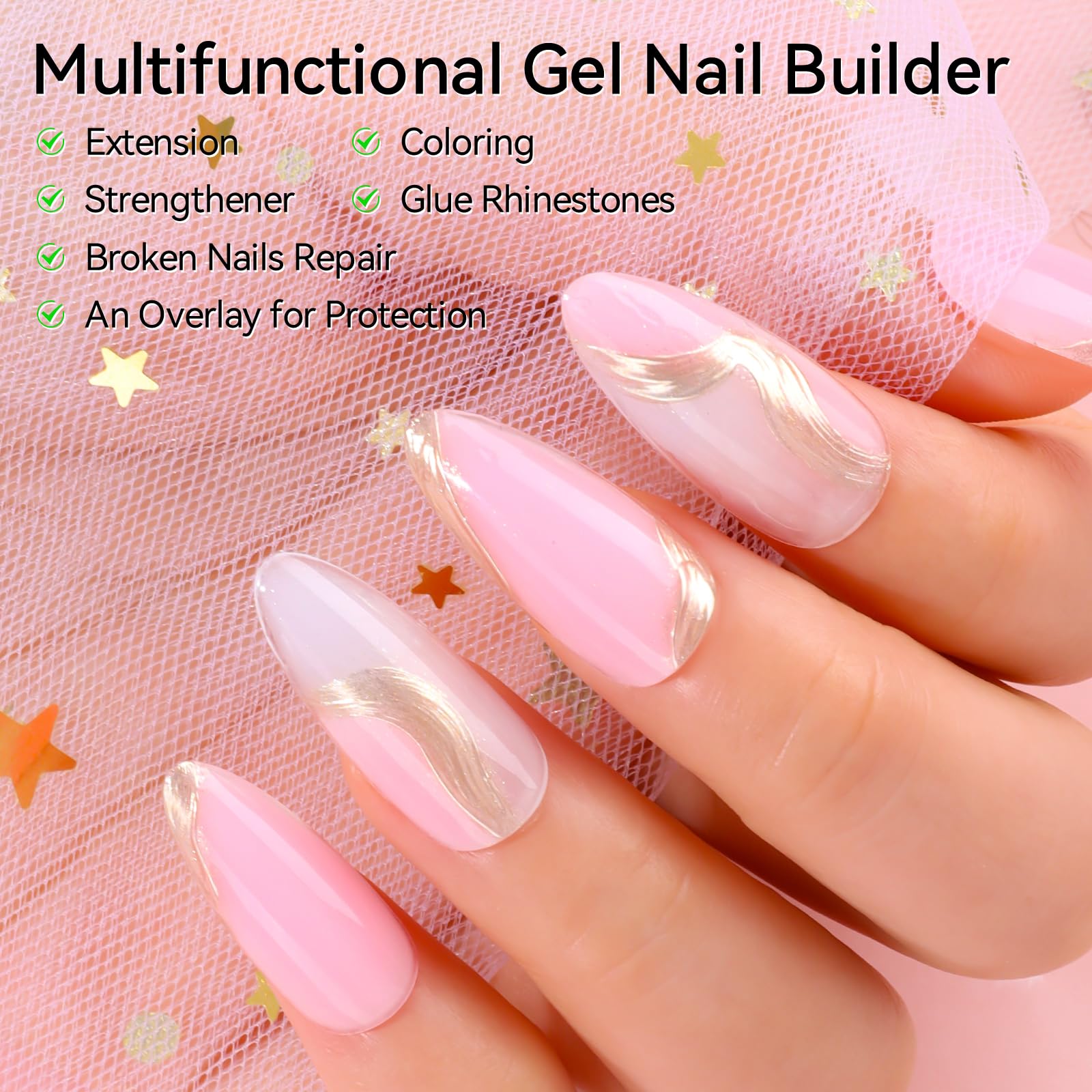 Makartt poly nail gel kit white shade for crisp overlays