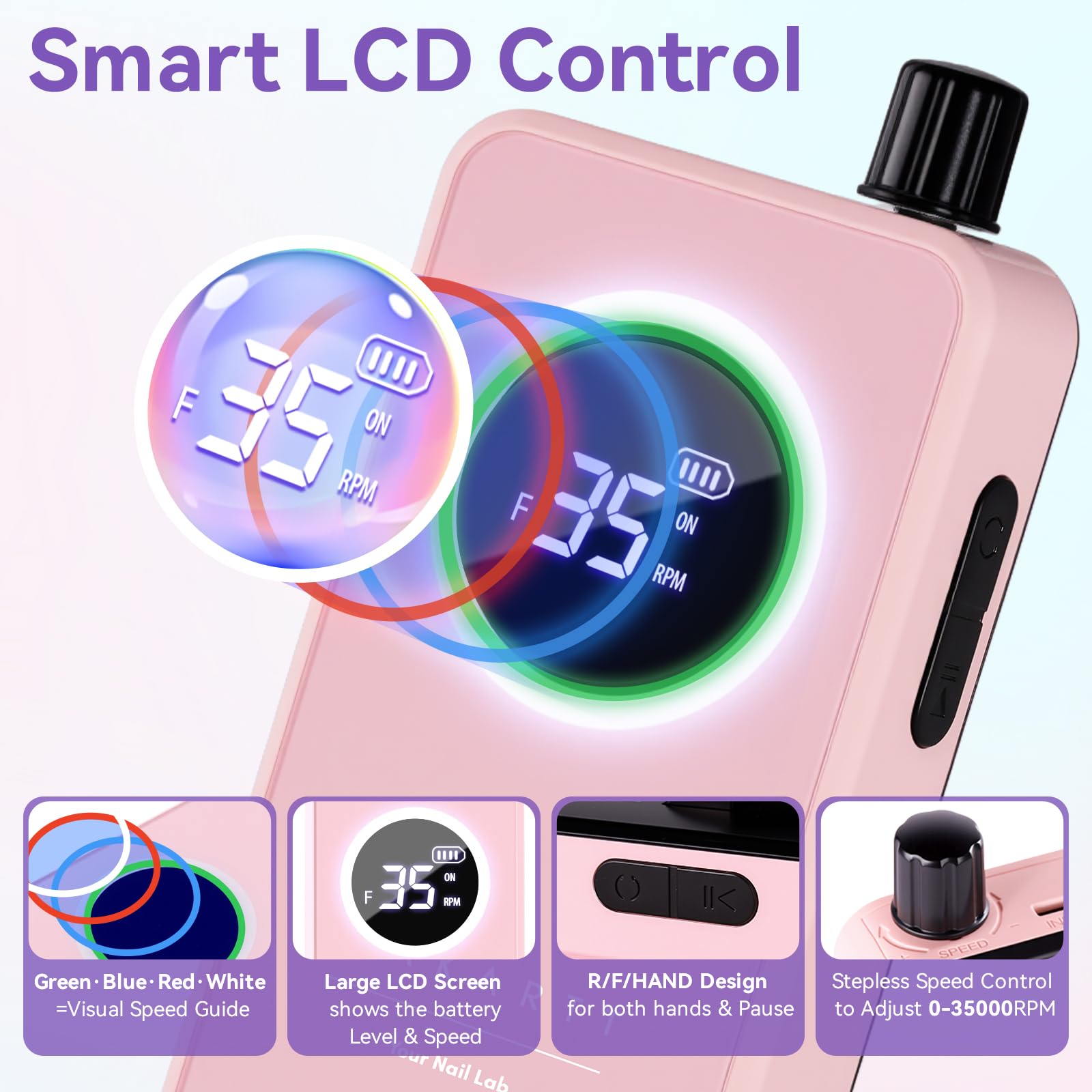 Makartt rechargeable nail drill in hand for precise shaping