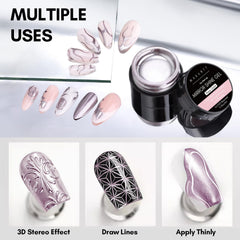 Makartt Rose Gold Chrome mirror finish nails closeup highlights high-gloss reflective style.