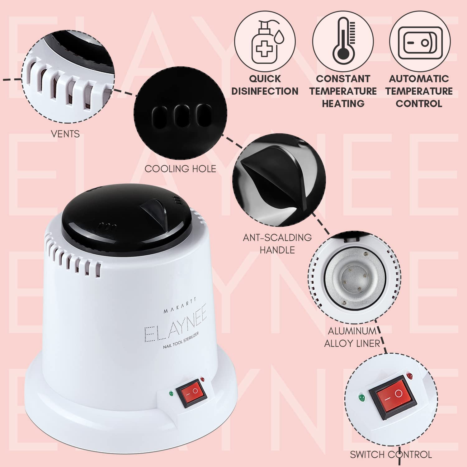 Makartt professional salon and home use sterilizer on busy workstation