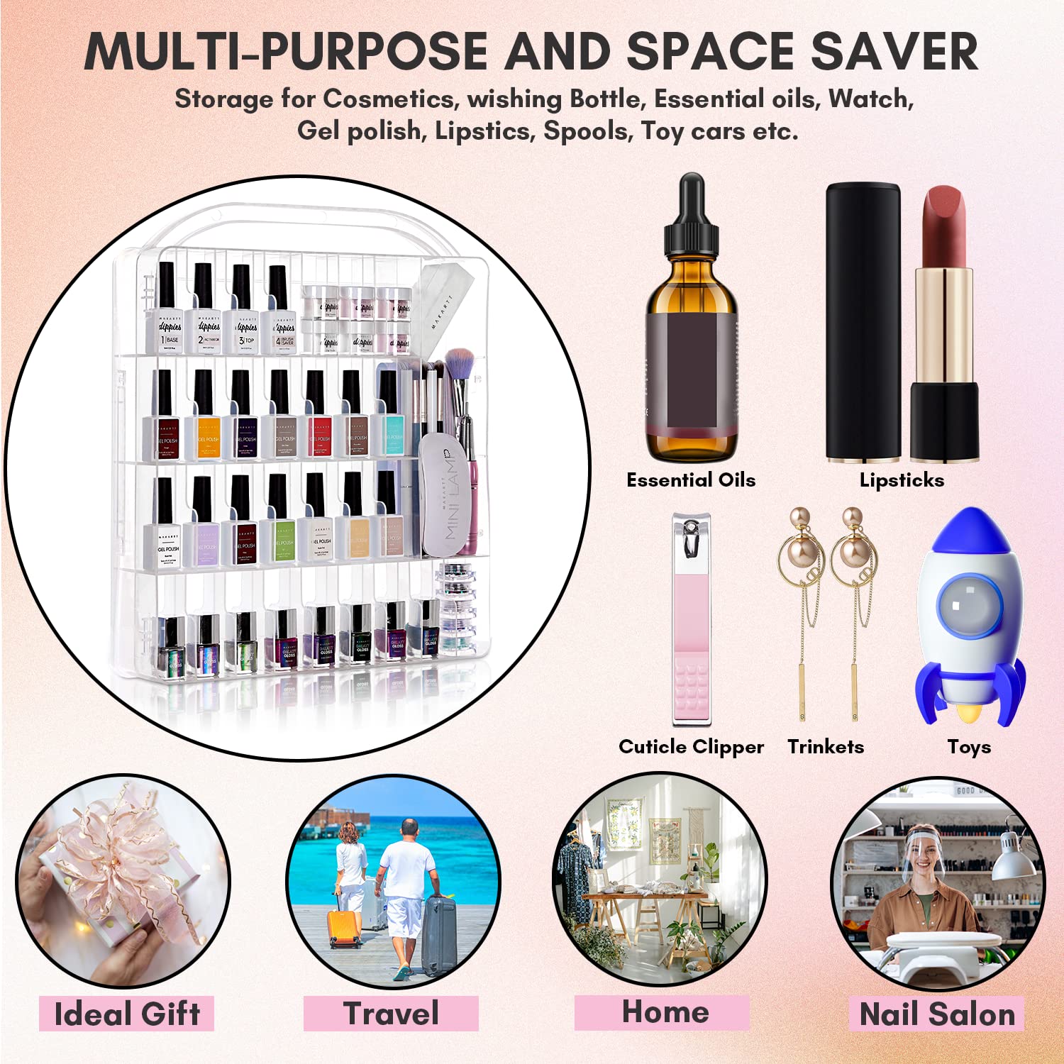 Makartt travel-friendly case with sturdy handle simplifies on-the-go nail art setups.