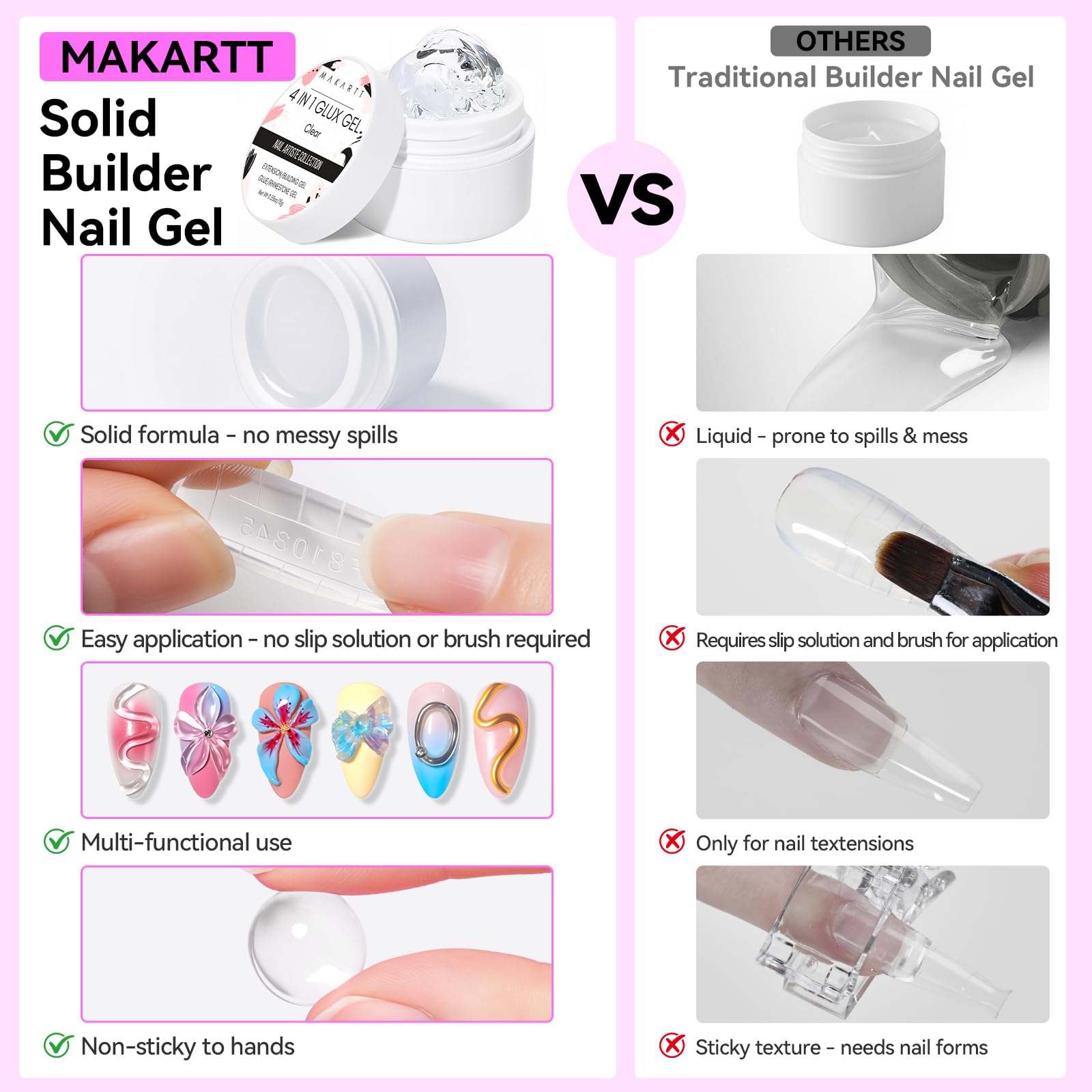 Makartt UV glue supports secure rhinestones and extensions.