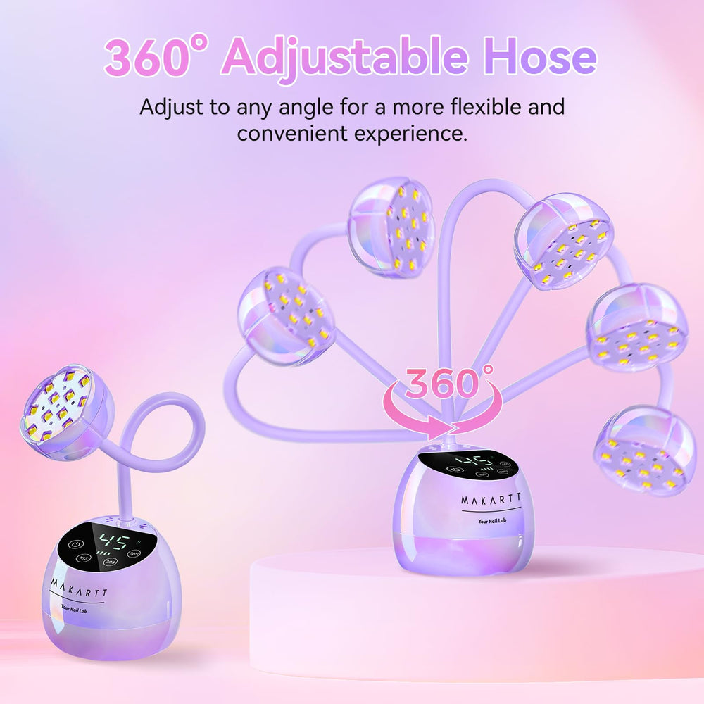 Makartt UV LED Nail Lamp's 1500mAh battery enables cordless sessions.